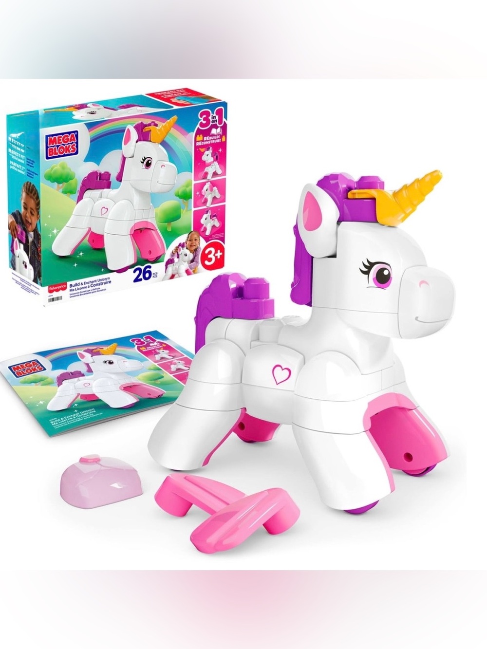 MEGA BLOKS Build & Enchant Unicorn, Pegasus Puppy ToyBlock Set